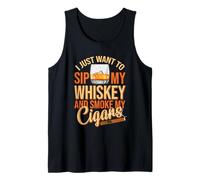 Solo Quiero Beber mi Whisky y Fumar mi cigarro Bourbon Camiseta sin Mangas