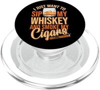 Solo Quiero Beber mi Whisky y Fumar mi cigarro Bourbon PopSockets PopGrip para MagSafe