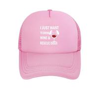 Solo Quiero Beber Vino Rescate Y Perros Mujer Hombre Gorra Trucker Protección Solar Snapback Cap Protección UV Gorra De Béisbol para Deporte Senderismo Tenis