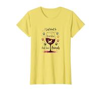 Solo Quiero Beber Vino y Salvar Animales Amante de Las Mascotas Camiseta, Mujer, Limón, 3XL