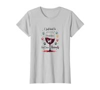 Solo Quiero Beber Vino y Salvar Animales Amante de Las Mascotas Camiseta, Mujer, Plata, XXL
