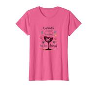 Solo Quiero Beber Vino y Salvar Animales Amante de Las Mascotas Camiseta, Mujer, Rosa Jaspeado, L
