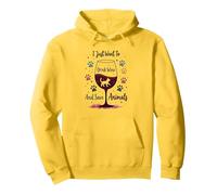 Solo Quiero Beber Vino y Salvar Animales Amante de Las Mascotas Sudadera con Capucha, Unisex para Adultos, Limón, S