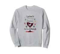 Solo Quiero Beber Vino y Salvar Animales Amante de Las Mascotas Sudadera, Unisex para Adultos, Gris Jaspeado, S