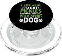 Solo Quiero Comer encurtidos y Pasar el rato con mi Perro PopSockets PopGrip para MagSafe