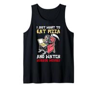 Solo Quiero Comer Pizza y Ver películas de Terror Camiseta sin Mangas
