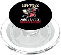 Solo Quiero Comer Pizza y Ver películas de Terror PopSockets PopGrip para MagSafe