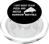 Solo Quiero Comer Pizza y Ver películas de Terror PopSockets PopGrip para MagSafe