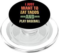 Solo Quiero Comer Tacos y Jugar béisbol Hombres Mujeres Niños PopSockets PopGrip para MagSafe