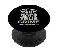 Sólo Quiero Dormir Y Ver Documentales De Crímenes PopSockets PopGrip Adhesivo