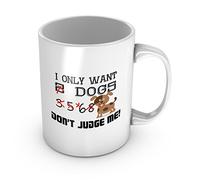 Solo Quiero Dos Perros Para Gente Que Ama A Los Perros Tazas Con Asa Taza De Café Cerámica Taza Para Zumo Oficina Leche 330Ml