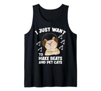 Solo Quiero Hacer Beats Pet Cats Cat Lover Productor Musical Camiseta sin Mangas