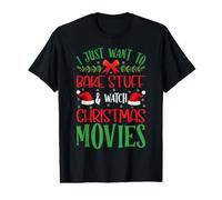Solo Quiero Hornear Cosas y Ver películas navideñas horneando Camiseta gráfica económica