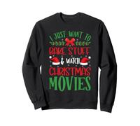 Solo Quiero Hornear Cosas y Ver películas navideñas horneando Sudadera