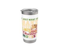 Solo quiero hornear cosas y ver películas navideñas Vaso térmico de acero inoxidable de doble pared