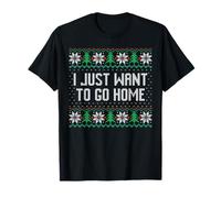 Solo Quiero IR a casa Feo suéter antinavideño introvertido Camiseta