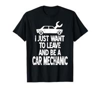 Solo Quiero Irme y Ser Mecánico Divertido Camiseta