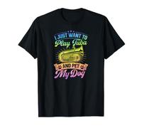 Solo Quiero Jugar a la Tuba y acariciar a mi Perro Camiseta
