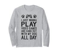 Solo quiero jugar videojuegos y pasar el rato con mi perro, jugador Manga Larga