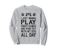 Solo quiero jugar videojuegos y pasar el rato con mi perro, jugador Sudadera