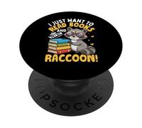 Solo Quiero Leer Libros y acariciar a mi Mapache PopSockets PopGrip Adhesivo