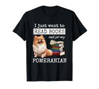 Solo quiero leer libros y acariciar a mi perro Pomerania Camiseta