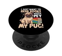 Solo Quiero Leer Libros y acariciar a mi Pug PopSockets PopGrip Adhesivo