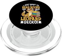 Solo Quiero Leer Libros y acariciar mi Gecko Leopardo PopSockets PopGrip para MagSafe