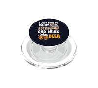 Solo Quiero Pintar Rocas y Beber Cerveza Pintura rupestre PopSockets PopGrip para MagSafe