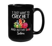 Solo Quiero Tejer A Crochet Y Acariciar A Mi Perro Tazas De Regalo Novedad Tazón Graciosa Tazón De Café Regalos Novedosos Para Navidad Colegas Oficina 330Ml