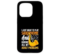 Solo Quiero Tocar el saxofonista de saxofón Carcasa para iPhone 15 Pro