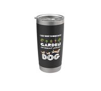 Solo quiero trabajar en mi jardín y pasar el rato con mi perro Vaso térmico de acero inoxidable de doble pared