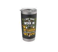 Solo quiero trabajar en mi jardín y pasar el rato con un perro Vaso térmico de acero inoxidable de doble pared