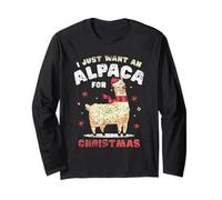 Sólo Quiero Una Alpaca por Navidad Amante Alpacas Alpaca Manga Larga
