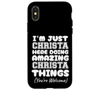 Solo soy Christa aquí haciendo cosas increíbles de Christa Carcasa para iPhone X/XS