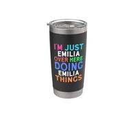 Solo soy Emilia aquí haciendo cosas de Emilia Emilia Vaso térmico de acero inoxidable de doble pared