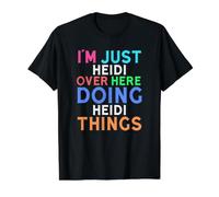 Solo Soy Heidi aquí Haciendo Cosas Heidi Heidi Camiseta gráfica económica, Hombre, Negro, L
