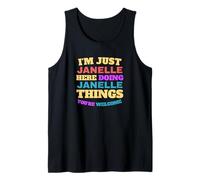 Solo Soy Janelle Haciendo Cosas de Janelle Eres Bienvenido Camiseta sin Mangas