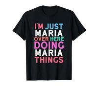 Solo Soy María aquí Haciendo Maria Things Name Camiseta gráfica económica, Hombre, Negro, S