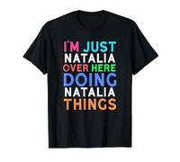 Solo Soy Natalia aquí Haciendo Natalia Cosas Natalia Camiseta gráfica económica, Hombre, Negro, M
