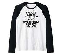 Solo soy un chico tranquilo que piensa demasiado como si fuera mi trabajo Camiseta Manga Raglan