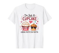 Solo Soy un Cupcake en Busca de mi Semental, Muffin, Sweet Love Camiseta, Hombre, Blanco, 3XL