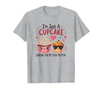 Solo Soy un Cupcake en Busca de mi Semental, Muffin, Sweet Love Camiseta, Hombre, Gris Jaspeado, S