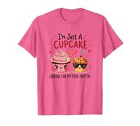 Solo Soy un Cupcake en Busca de mi Semental, Muffin, Sweet Love Camiseta, Hombre, Rosa Jaspeado, S