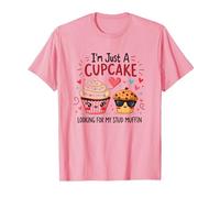 Solo Soy un Cupcake en Busca de mi Semental, Muffin, Sweet Love Camiseta, Hombre, Rosado, 3XL