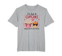 Solo Soy un Cupcake en Busca de mi Semental, Muffin, Sweet Love Camiseta, Hombre Tallas Grandes, Gris Jaspeado, 3X Alto