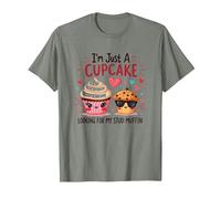 Solo Soy un Cupcake en Busca de mi Semental, Muffin, Sweet Love Camiseta, Hombre, Verde Militar Jaspeado, L