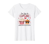 Solo Soy un Cupcake en Busca de mi Semental, Muffin, Sweet Love Camiseta, Mujer, Blanco, S