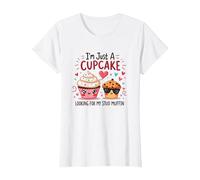 Solo Soy un Cupcake en Busca de mi Semental, Muffin, Sweet Love Camiseta, Mujer, Blanco, XXL