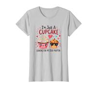 Solo Soy un Cupcake en Busca de mi Semental, Muffin, Sweet Love Camiseta, Mujer, Plata, 3XL